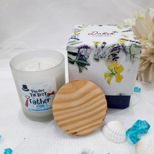 " You are the Best Father Ever " Frosted Scented Candle Gift Box ( Musk Fragrance)