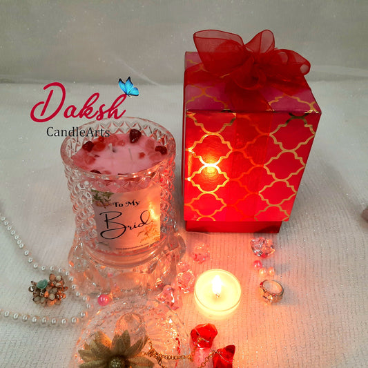 " To My Bride" Rich & Luxury Soy Crystal jar Candle in a Gift Box ( Lavender I Rosemary)