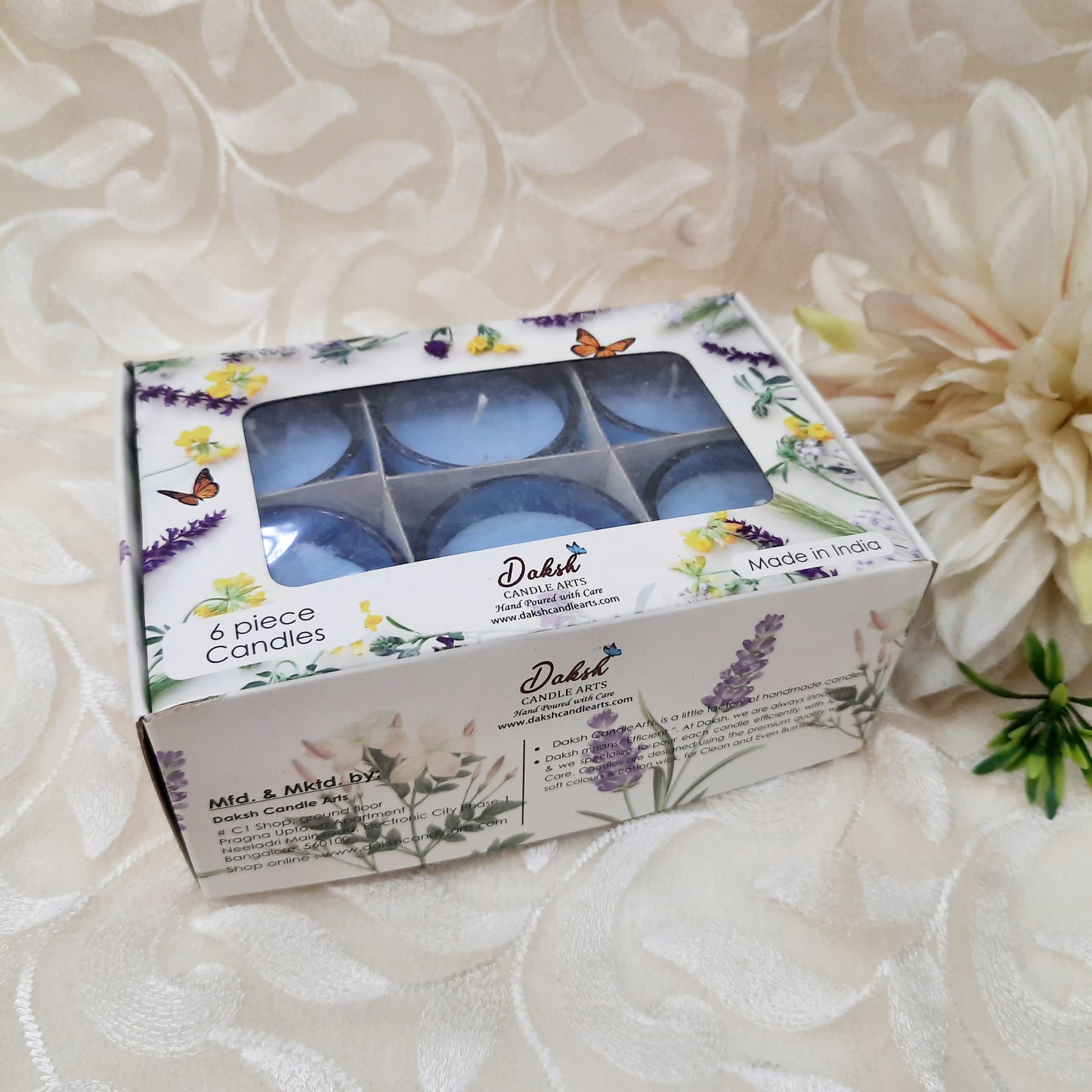 Votive Glass Candles Pack of 6 - Fantasia Floral Scented