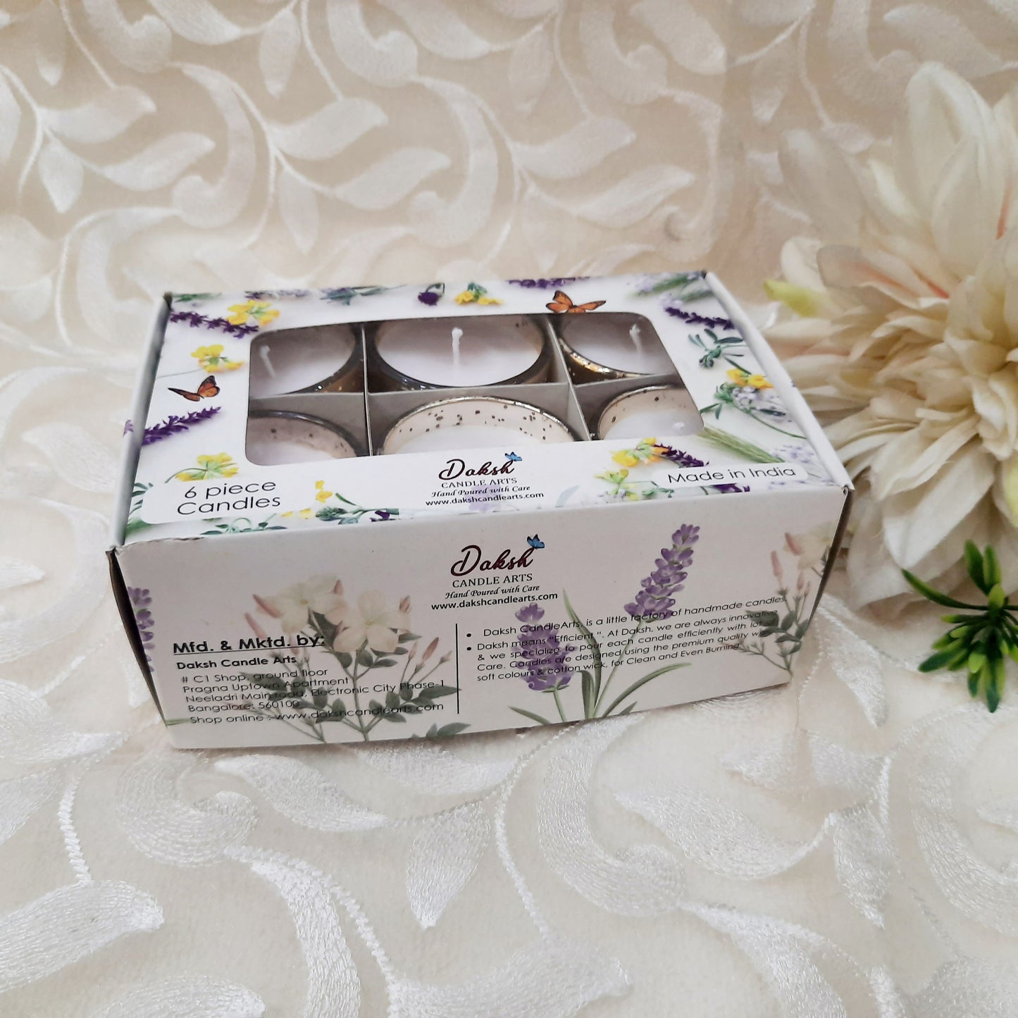 Votive Glass Candles Pack of 6 - Fantasia Floral Scented