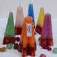 Beautiful Handpoured Colorful Multi-shaped Pillar Candles " Floral Scented" ( Set of 6)