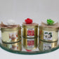 Premium Soy Wax Golden Tin Jar candles Gift Pack of 3 - Rose, Jasmine & Vanilla