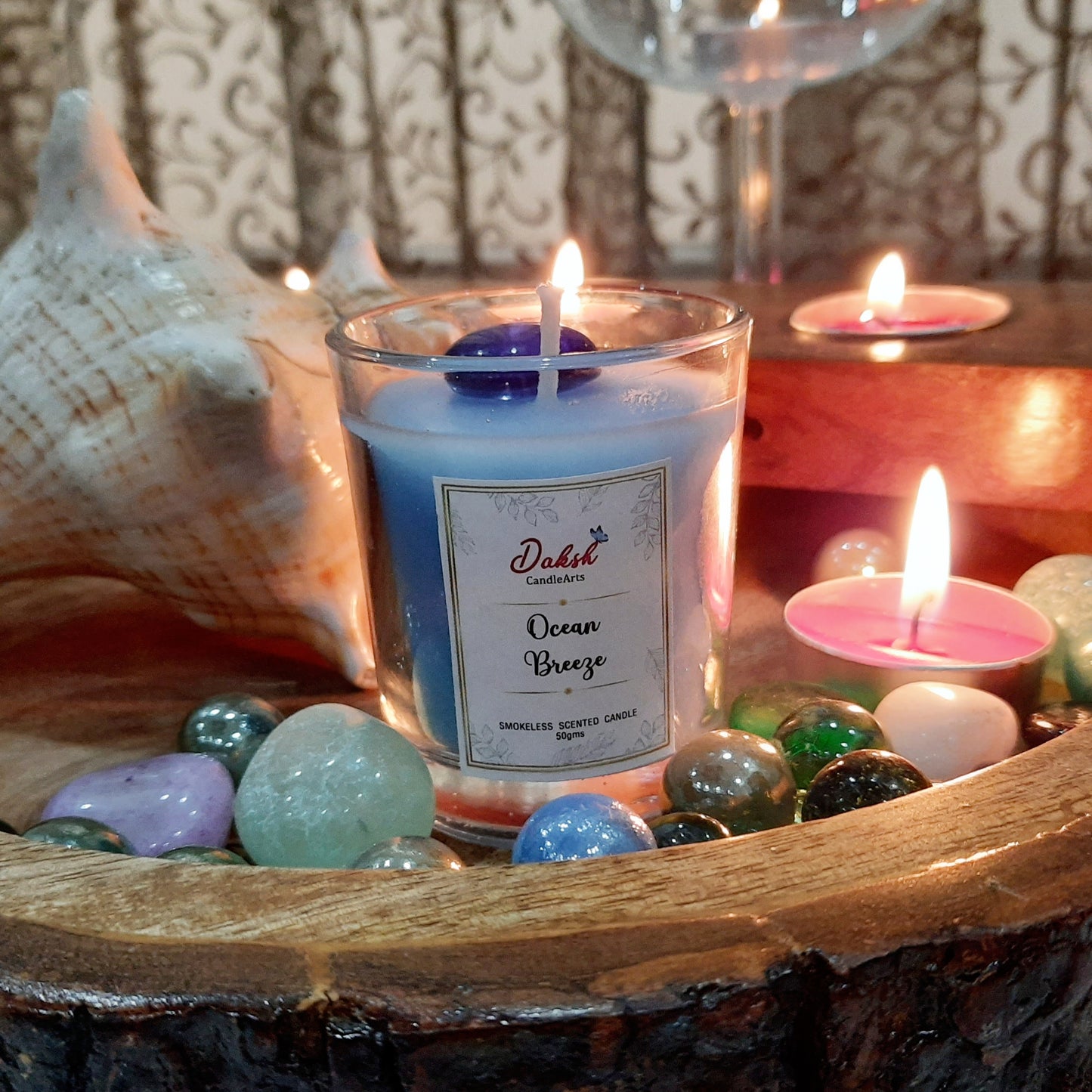 Ocean Breeze: Soy Shot Glass Votive Candle