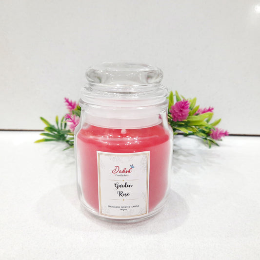 Premium Garden Rose Scented Yankee Soy Glass Jar Candle