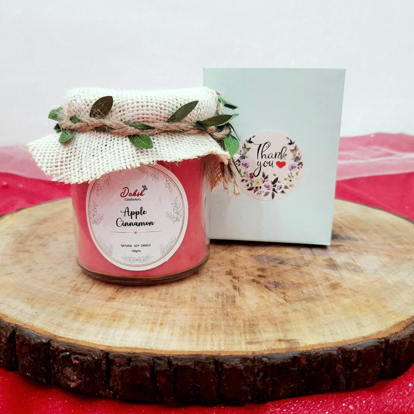 Premium Apple Cinnamon Scented Soy Jar Candle