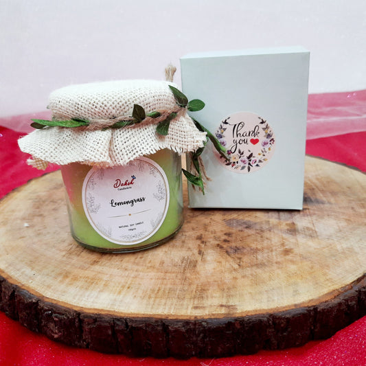 Premium Lemongrass Scented Soy Jar Candle
