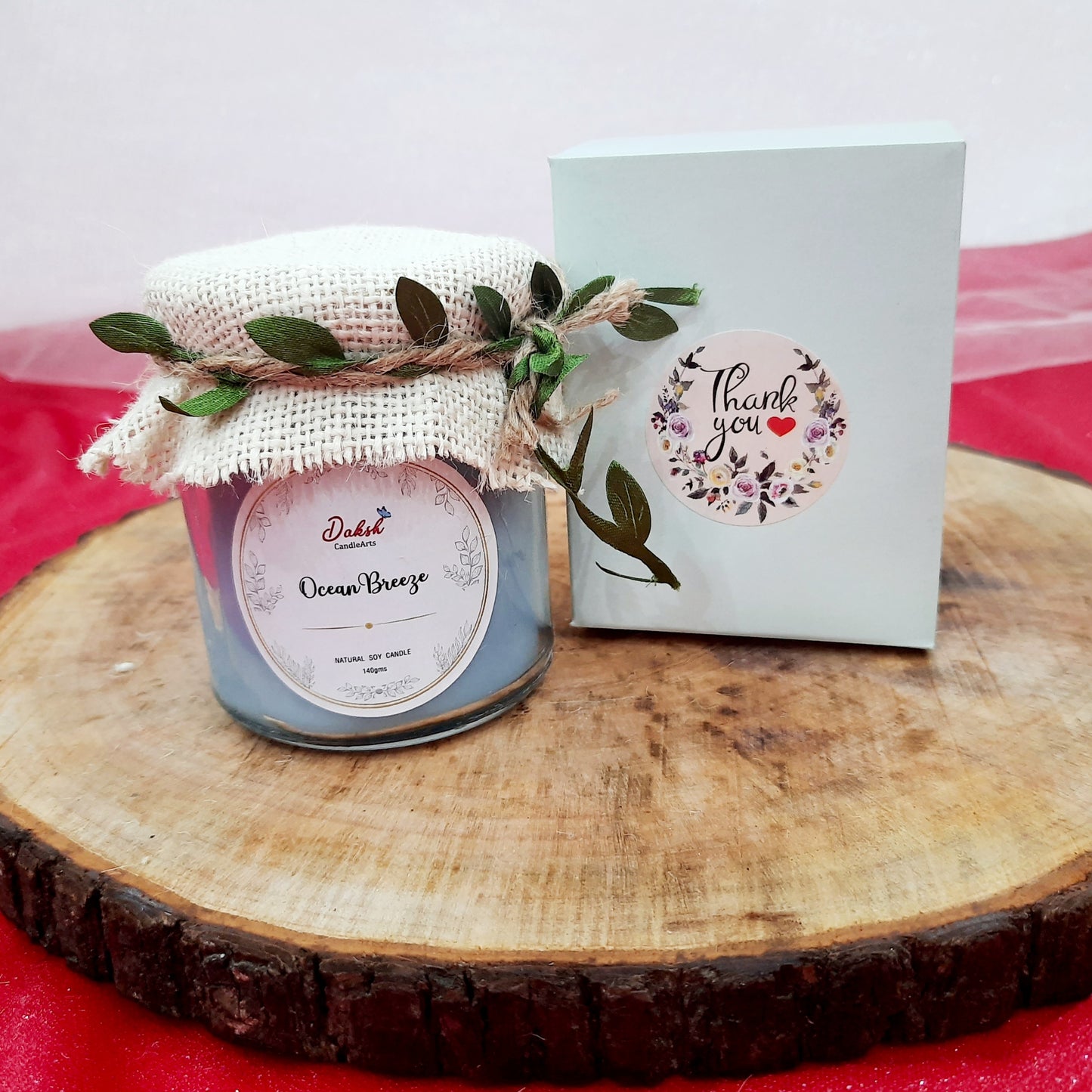 Premium Ocean Breeze Scented Soy Jar Candle