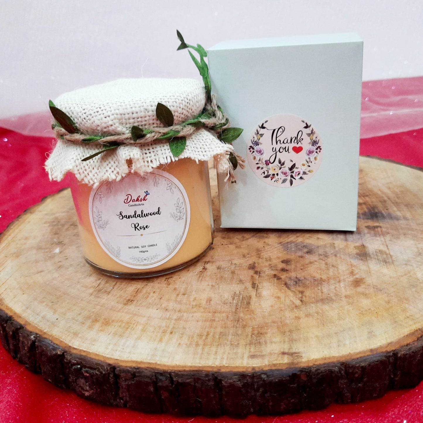 Premium Scented Sandalwood Rose Soy Jar Candle