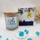 " Happy Holidays " Frosted Scented jar Candle in a Gift Box ( Lavender Vanilla)