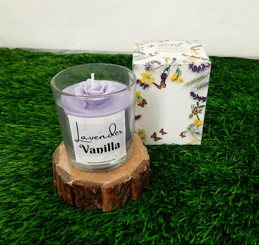Premium Scented Natural Soy Jar Candle - Lavender Vanilla