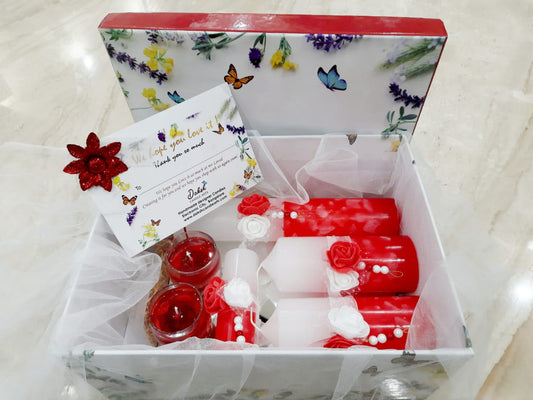 Gift Box "Just For You" (Floral Scented - Pack Of 6 Handcrafted Designer Candles)