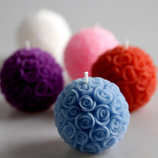 Floral Scented Soy Ball Decorative Candles -Pack of 4