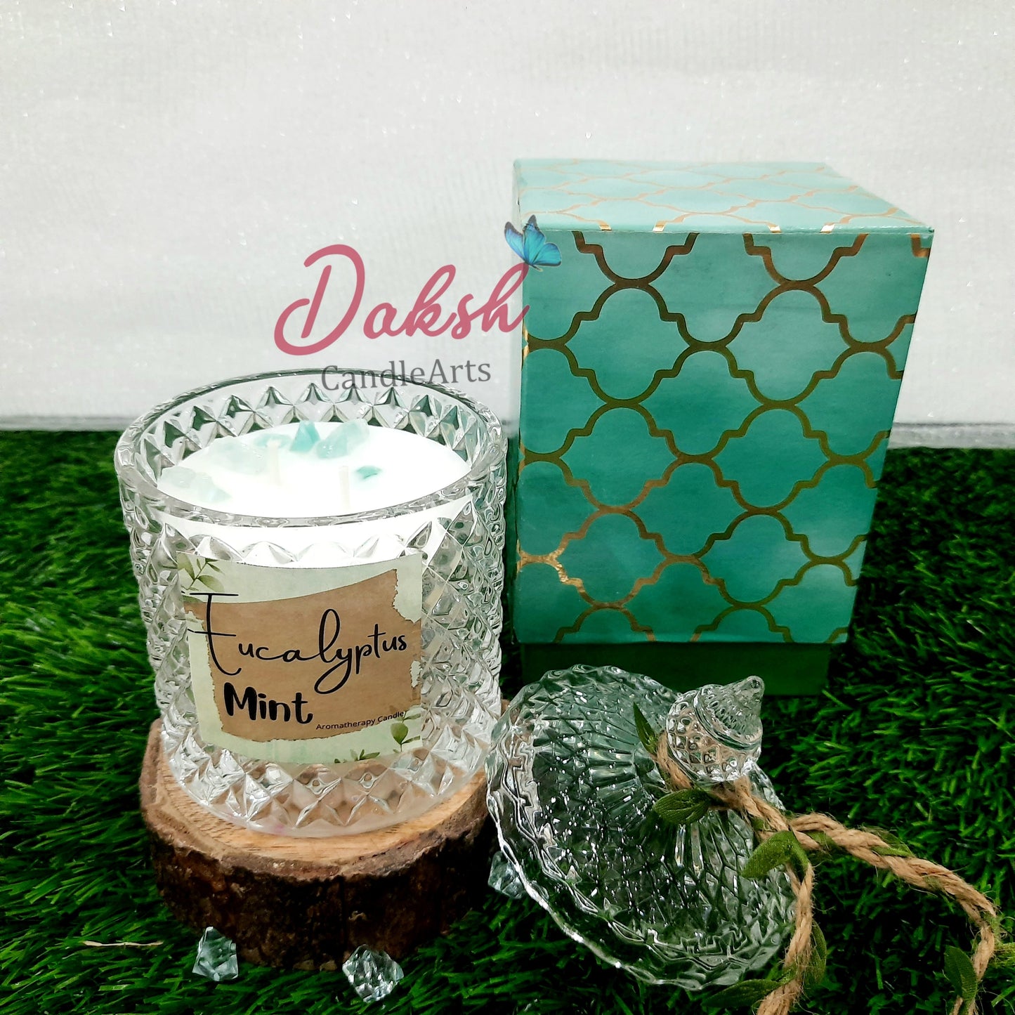 Fresh mint Eucalyptus and Cocoa butter soy candle – Bizzour Decor