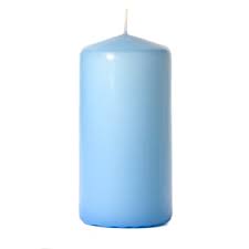 Handpoured Environment-Friendly Organic Soy Jasmine Scented Blue Pillar Candle