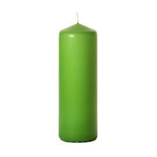 Handpoured Environment-Friendly Organic Soy Vanilla Scented Green  Pillar Candle