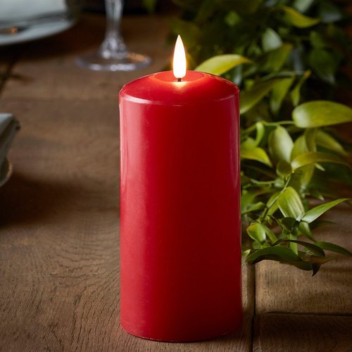 Handpoured Environment-Friendly Organic Soy Garden Rose  Scented Red Pillar Candle